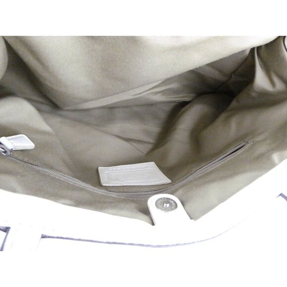 Coach Signature Light Khaki Chalk Canvas Leather Tote Shoulder Bag F19190 - Picture 9 of 16